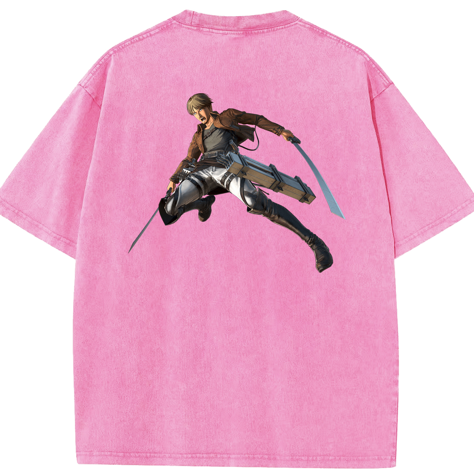 （画像用） 進撃の巨人 Attack on Titan 綿100% ヴィンテージ風 半袖Tシャツ（背面プリント）